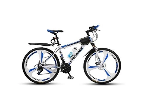 Mountain Bike : MOLVUS Mountain Bike Unisex Mountain Bike 21 / 24 / 27 Speed ​​High-Carbon Steel Frame 26 Inches 3-Spoke Wheels with Disc Brakes and Suspension Fork, Blue, 21 Speed