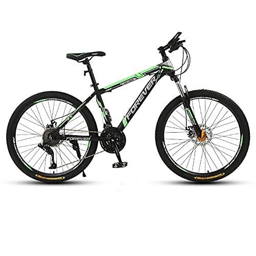 Mountain Bike : Mountain Bicycles with Dual Disc Brake All Terrain Mountain Trail Bike High-Carbon Steel Frame 26 Inch Wheels 24 Speed Men Women fengo