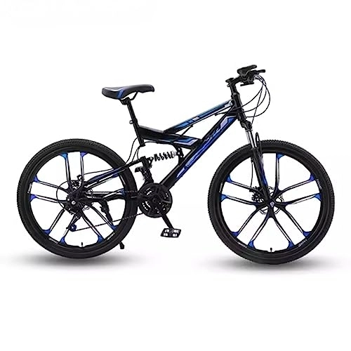 Mountain Bike : RASHIV 26-inch Mountain Bike with Variable Speed, Double-shock Off-road Mountain Bike, Commuter Bicycle, Suitable for Adults and Teenagers (black blue 27 speed)