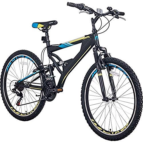 Mountain Bike : SYCY 26 Inch Mountain Bike Youth / Adult-Stone Mountain with Full Suspension 21-Speed Aluminum Frame Bicycle-gray&green