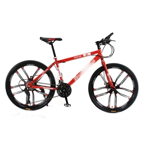 Mountain Bike : TABKER Bike Mountain Bike Bicycle 26 Inch 24 Speed 10 Knife Students Adult Student Man and Woman Multicolor (Color : Red, Size : 155-185cm)