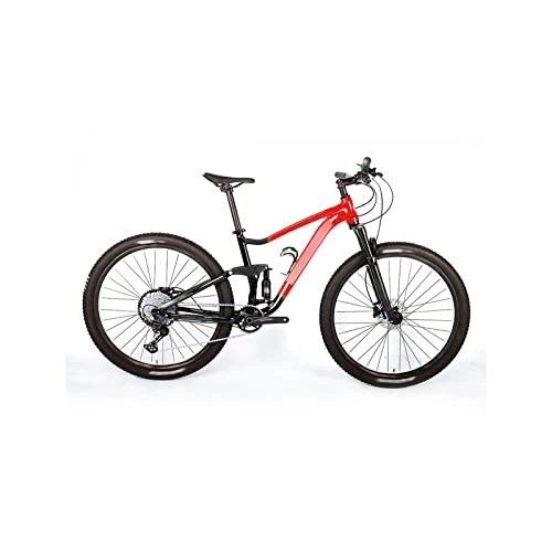 Mountain Bike : TABKER Road Bike Full Suspension Aluminum Alloy Bike Mountain Bike (Color : Red, Size : XL)