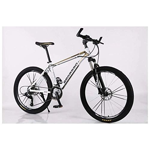 Mountain Bike : Tokyia Outdoor sports Moutain Bike Bicycle 27 / 30 Speeds MTB 26 Inches Wheels Fork Suspension Bike with Dual Oil Brakes bicycle (Color : Gold)
