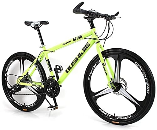 Mountain Bike : UYHF 26'' Inch Mountain Bike for Women / Men Lightweight 21 / 24 / 27 Speeds MTB Adult Bicycles Carbon Steel Frame Front Suspension green-21speed