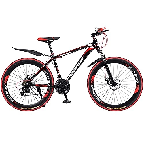 Mountain Bike : WXXMZY Road Bike Mountain Bike 26-inch Aluminum Alloy Frame, 27-speed City Bike, All-terrain Dual Disc Brakes, Youth Outdoor Riding, Racing Bike, City Commuter Bike (Color : Red)