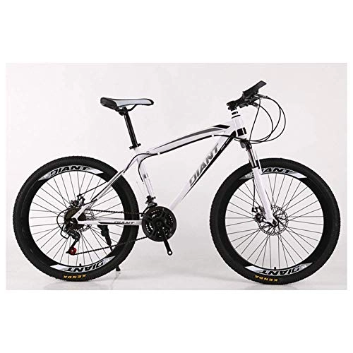 Mountain Bike : YHtech Outdoor sports Unisex's Mountain Bike / Bicycles 26'' Wheel Lightweight HighCarbon Steel Frame 2130 Speeds Shimano Disc Brake, 26" (Color : White, Size : 27 Speed)