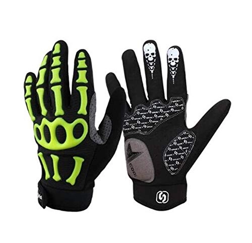 Mountain Bike Gloves : Baselay Cycling Gloves Mountain Bike Bicycle Gloves - Breathable Gel Pad Shock-Absorbing Anti-Slip MTB DH Road Racing Full Finger Gloves for Men Women Youth (Black / Green, XX-Large)