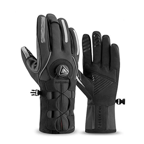 Mountain Bike Gloves : DIAOD Cycling Gloves Reflective Screen Touch Warm MTB Bike Gloves Outdoor Waterproof Motorcycle Bicycle Gloves (Size : Medium)