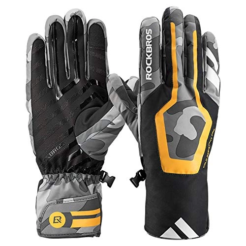 Mountain Bike Gloves : Full Finger Outdoor Glovesm, Padded Touchscreen MTB Gloves, Windproof Water-Repellent Anti-Slip Thermal Sports Gloves Cycling Gloves Full Finger
