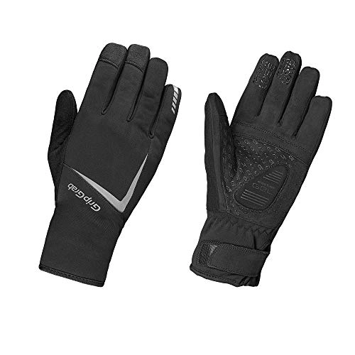 Mountain Bike Gloves : GripGrab Unisex's Optimus Waterproof Deep Winter Thermal Full Finger Cycling Gloves Padded Touchscreen-Compatible Sweat-Wiper, Black, 2X-Large