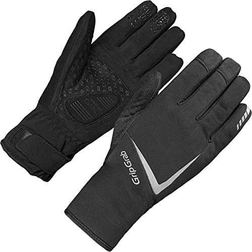 Mountain Bike Gloves : GripGrab Unisex's Optimus Waterproof Deep Winter Thermal Full Finger Cycling Gloves Padded Touchscreen-Compatible Sweat-Wiper, Black, X-Large