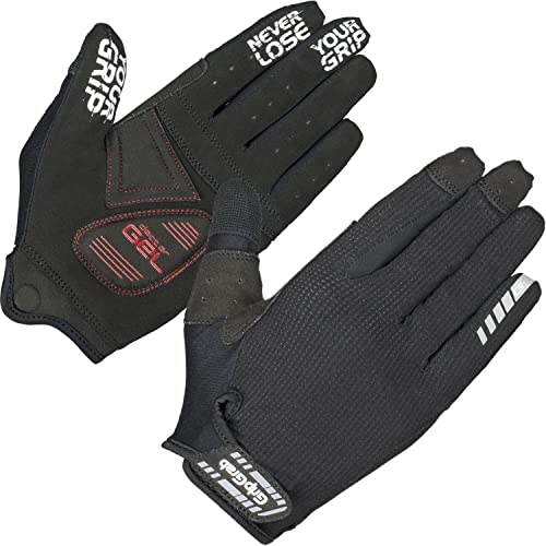 Mountain Bike Gloves : GripGrab Unisex's SuperGel XC Padded Full-Finger Mountain-Bike Touchscreen Gloves Cushioned Off-Road Summer Cycling MTB Marathon Long, Black, Medium