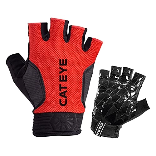 Mountain Bike Gloves : Mtb Gloves Bicycle Gloves Half Finger Summer Cycling Gloves Motorcycle Bike Gloves Shock-Absorbing Bike Gloves for Running Biking Workout Sports Gloves for Men Women (Color : Red, Size : Medium)