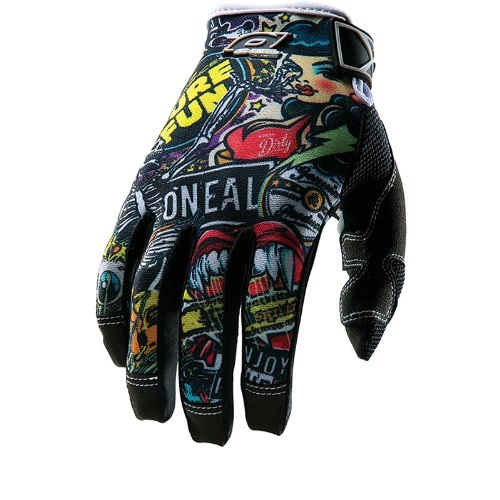 Mountain Bike Gloves : O'Neal Men's Jump Crank Full Finger Mountain Enduro Motocross Dirt Bike Gloves, Black / Multicoloured, L / 9