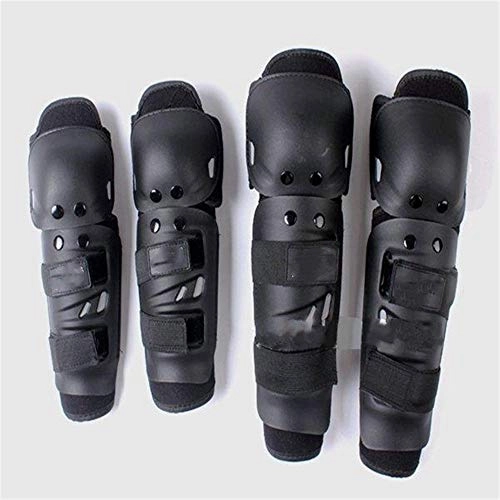 Protective Clothing : Durable Motorcycle Sports Racing Protective Knee Elbow Pads Kits For Pro Knee Sleeve (Color : Black, Size : One size)