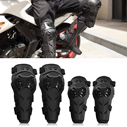 Protective Clothing : Motorcycle Knee Shin Guards & Elbow Pads Set - 4 Pcs Adjustable Knee Elbow Pads Armor Motorcycle Protective Gear For Motocross Racing Cycling(Black)