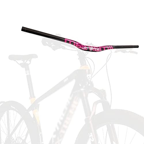 Mountainbike-Lenker : 31, 8 Mm Kohlefaser Mountainbike-Lenker 580 / 600 / 620 / 640 / 660 / 680 / 700 / 720 / 740 / 760mm Extra Langer Fahrradlenker MTB Riser Lenker (Color : Pink, Size : 600mm)