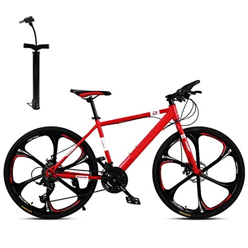 Mountainbike : CXQ 26-Zoll-Mountainbikes für Erwachsene, Mountain Trail Bike, 30-Gang-Doppelscheibenbremsen und Urban Mountainbike mit integrierter Radgeschwindigkeit für Männer und Frauen im Freien reiten, Rot