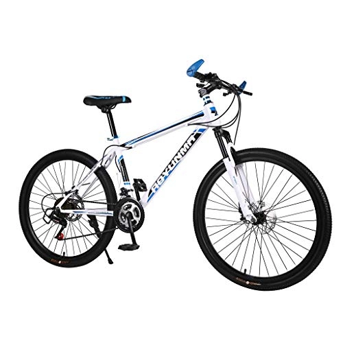 Mountainbike : Mountainbikes 26 Zoll, Kohlenstoffstahl Shimano 21 Geschwindigkeit Fahrrad Vollfederung MTB Scheibenbremsen Hardtail MTB Bike Mädchen-Fahrrad (Blau)