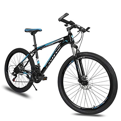 Mountainbike : Mountainbikes Tragbares, Cruiser-Bike, Kohlenstoffstahl, Doppelscheibenbremsen, rutschfest, Geeignet Für Straßen, Ödland, Städte (Color : Black Blue, Size : 26 inch)