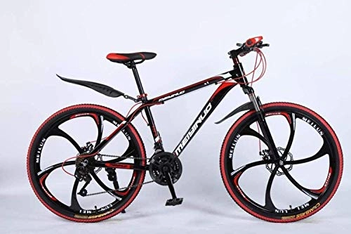 Mountainbike : NLRHH 26in 27-Gang-Mountainbike für Erwachsene, leichte Aluminiumlegierung in voller Rahmen, Radfront-Suspension Herrenfahrrad, Scheibenbremse 6-11, schwarz 1 Peng (Color : Black 4)