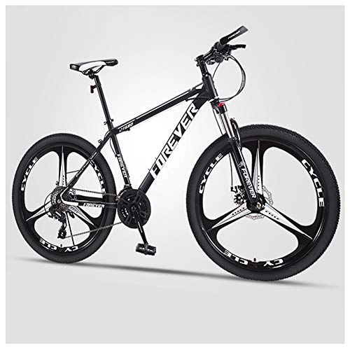 Mountainbike : QMMD 26 Zoll MTB, Erwachsenen Hardtail MTB, Rahmen aus Kohlenstoffstahl Fette Reifen Fahrrad, 21-27-27-30-Gang Mountainbike, MTB Fahrrad für Herren und Damen, A 3 Spoke, 24 Speed