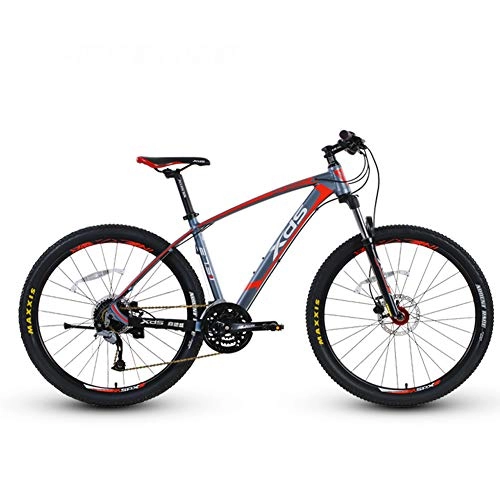 Mountainbike : QMMD MTB Erwachsenen, 27.5 Zoll Mountainbike, Hardtail Fahrräder, Damen / Herren Mountainbike Alu Rahmen, 27 Gang-Schaltung, Fahrrad mit Scheibenbremsen, 27.5 inch red, 27 Speed