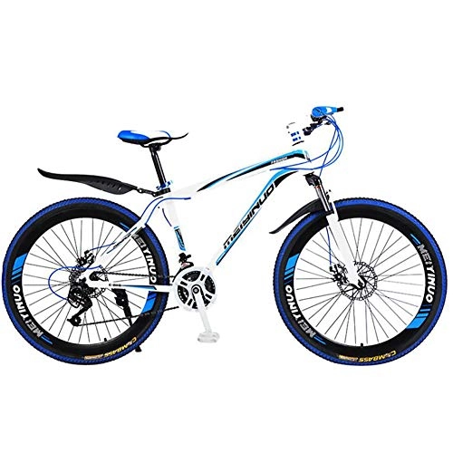 Mountainbike : WXX 350W 26 Zoll mit Variabler Geschwindigkeit Mountainbike Dual-Disc Brake Shock Absorptionmal und weiblich Erwachsene Aluminiumlegierung Off-Roadbicycle, Blau, 24 Speed