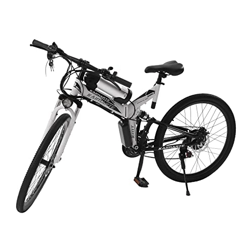 Zusammenklappbares elektrisches Mountainbike : Bathrena E Bike Elektrofahrrad, 26" Klappfahrrad E-Mountainbike - Klapprad,  21-Gang Getriebe mit 10mA-36V Batterie für eine Strecke von 20-30km - mit LED, Tragfähigkeit 120kg