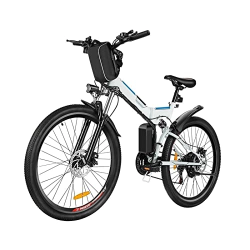Zusammenklappbares elektrisches Mountainbike : elektrofahrrad klappbar Elektrisches Fahrrad for Erwachsene 250W 26 Fette Reifen ebikes, faltbar 3 6V 8AH. Lithium-Batterie Ebike 15.5 MPH. Mountain Beach Schnee Elektrische Fahrrad 21 Geschwindigkeit