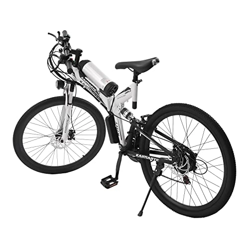 Zusammenklappbares elektrisches Mountainbike : Fetcoi 26" Faltendes E-Bike 21-Gang Elektrofahrrad, E-Mountainbike 25km / H Ausdauer 20-30km mit 36V 10Ah 18650 Abnehmbarer Lithium-Ionen-Akku