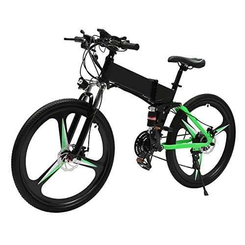 Zusammenklappbares elektrisches Mountainbike : HaroldDol Elektrofahrrad E Bike 26 Zoll, Klapprad E-Mountainbike E-Bike 36V 10, 8 AH Lithium Akku 21-Gang mit LCD-Anzeige
