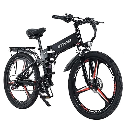 Zusammenklappbares elektrisches Mountainbike : KETELES Electric Bicycle 48v 12.8ah Lithium Battery 26 Inch Folding Ebike 26 inch tire Electric Bike e Bike Adult Bikes Foldable (R3 One Piece Wheel, 1 Battery)