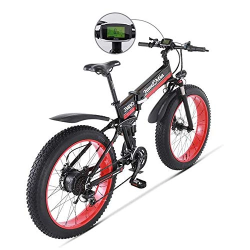 Zusammenklappbares elektrisches Mountainbike : MEICHEN 48V500W Schnee- und Berg bike26 „Faltrad 4.0 Fett Reifen elektrischen Lithium-Batterie Moped Aluminiumlegierung, Green500w