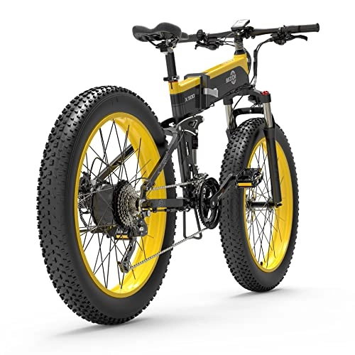 Zusammenklappbares elektrisches Mountainbike : yeacher X500 E-Bike Faltbares Tragbares Elektrisches Mountainbike, 48V12, 8Ah Akku, 500W Motorleistung, 26-Zoll-Räder, Geschwindigkeit bis zu 40 km / h, Steigung 30°