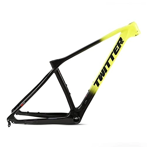 Cuadros de bicicleta de montaña : Carbono Cuadro MTB 27.5 / 29 Pulgadas Bicicleta De Montaña XC Cuadro 15'' / 17'' / 19'' Freno De Disco Cuadro BB92 Liberación Rápida 135mm (Color : Yellow, Size : 29x15'')