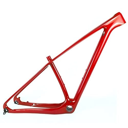 Cuadros de bicicleta de montaña : OKUOKA Bicicletas de Hombre y de Mujer Marco de Bicicleta Fibra de Carbono Completa 29ER Bicicleta de montaña Marco Rojo 900g Accesorios para Bicicletas (Color : Red, Size : 21")