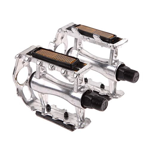 Mountain Bike Pedal : Bike Pedals1 Pair Bicycle Pedal With Tooth MTB Bike Aluminium Alloy Mountain Bicycle Cycling Sport Durable Pedals Bike Accessories Safe, light, strong and durable (Color : Silver)