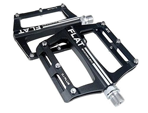 Mountain Bike Pedal : Bike PedalsMountain bike 8 Colors Platform Alloy Road Bike Pedals Ultralight MTB Bicycle Pedal Bike Accessories Safe, light, strong and durable (Color : Black)
