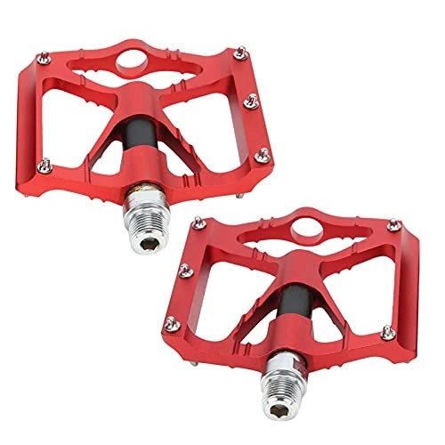 Mountain Bike Pedal : Mountain Bike Pedals, Professional Design Flat Platform Pedals, Long Life Bike Pedals for Outdoor Bikes (Red)