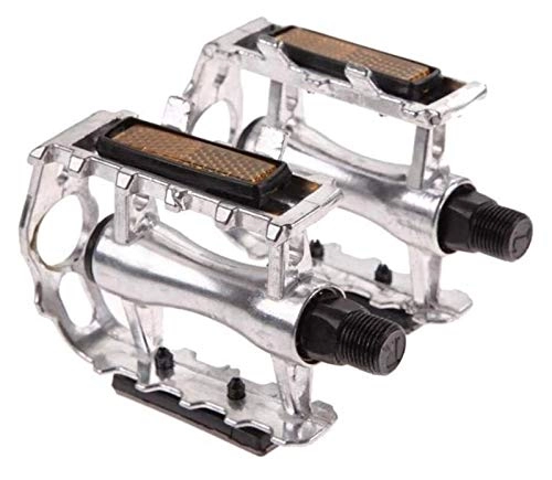 Mountain Bike Pedal : YDL 1 Pair Bike Pedals MTB Aluminium Alloy Mountain Bicycle Cycling 9 / 16" Mountain Bicycle Pedals Flat Bicycle Accessories Bike Pedals for Suitable Indoor Exercise Bikes and Spinning (Color : Silver)
