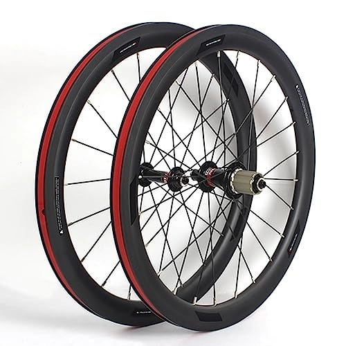 Mountain Bike Wheel : 20 inch mountain bike wheelset BMX Folding Bike Wheelset V-brake 406 / 451 Carbon Fiber rims Sealed bearing hubs Support 8 / 9 / 10 speed cassette QR Front 100mm Rear 135mm (Size : 406)