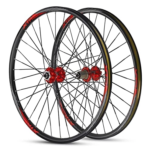 Mountain Bike Wheel : 26 Inch Bike Wheelset Cycling Wheels Mountain Bike Disc Brake Wheel Set Aluminum Alloy Disc Brake 120 Sounds Quick Release For 7 8 9 10 11 Speed Red