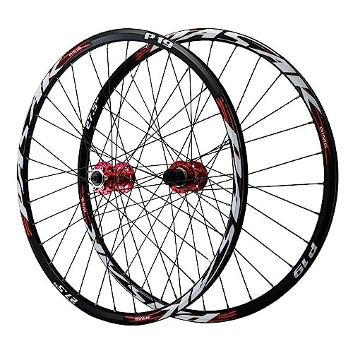 Mountain Bike Wheel : CEmeLi Bike Wheels 26 27.5 29 er, HG Sealed Bearings Aluminum Alloy Hybrid / Bike Hub Disc Brake Mountain Rim for 7-12 Speed 2150g (Red 27.5 IN)