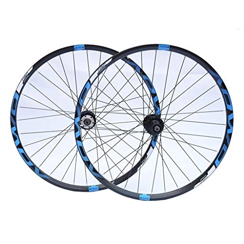 Mountain Bike Wheel : LvTu Mountain Bike Wheel Set 26 27. 5 29 Inch Front Rear Wheels Aluminum Alloy Double Wall Rim 8 9 10 Speed (Size : 27.5 inches)