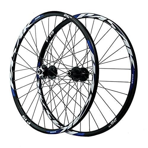Mountain Bike Wheel : LvTu MTB Bicycle Wheelset Disc Brake Front Rear Wheel 26 27.5 29 Inch Double Wall Rim Aluminum Alloy (Size : 26 inches)