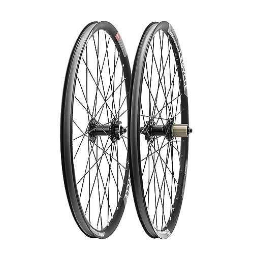 Mountain Bike Wheel : Mountain Bike Wheel 26 / 27.5 / 29 Inch Aluminum Alloy Dual Wall Disc Brake MTB Wheelset Quick Release Front And Rear Bike Wheels 6 / 7 / 8 / 9 / 10 / 11 Speed Cassette 32 Holes (Color : Svart, Size : 29'')