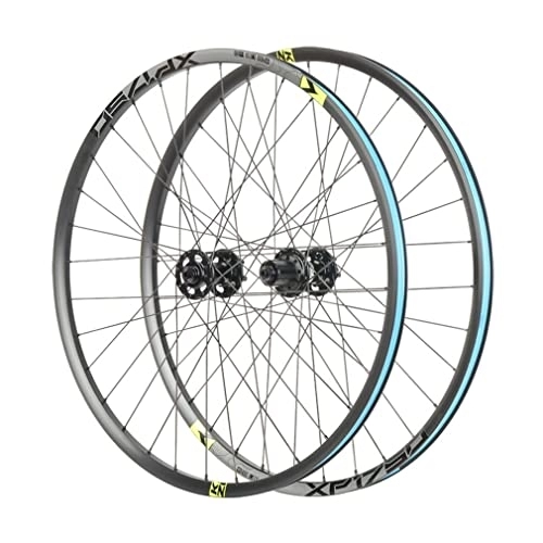 Mountain Bike Wheel : Mountain Bike Wheelset 26 / 27.5 / 29" Disc Brake MTB Quick Release Wheels Rim 32H Hub For 8 / 9 / 10 / 11 Speed Cassette Flywheel 1630g (Color : Green, Size : 27.5inch)