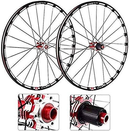 Mountain Bike Wheel : MTB Bicycle Front Wheel Rear Wheel, Mountain Bike Wheelset 26 / 27.5 / 29 Inch Aluminum Alloy Double Wall Disc Brake Carbon Fiber Hub Barrel Shaft 7-11 Speed