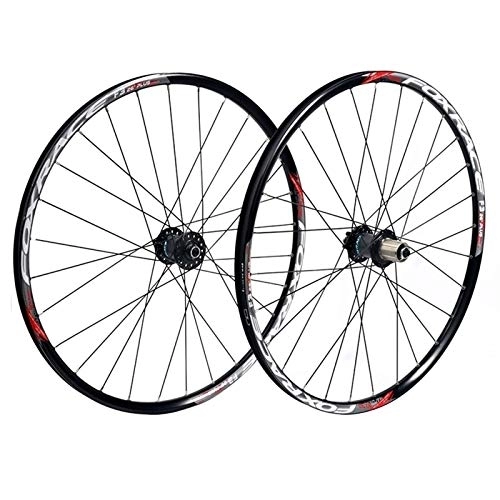 Mountain Bike Wheel : TYXTYX Mountain Bike Wheelset 26 27.5 Inch Alloy Double Wall Carbon Drum Quick Release Disc Brake 7-11 Speed